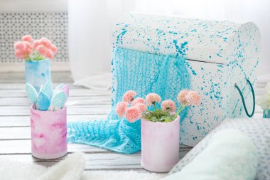 Bahar stüdyo dekor, yumuşak pastel renkler