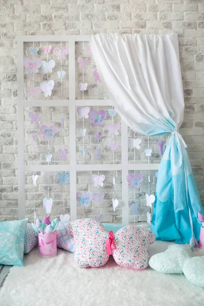 Decoración de estudio de primavera, colores pastel suaves — Foto de Stock