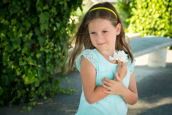 Retrato de una niña pequeña en un parque de verano —  Fotos de Stock