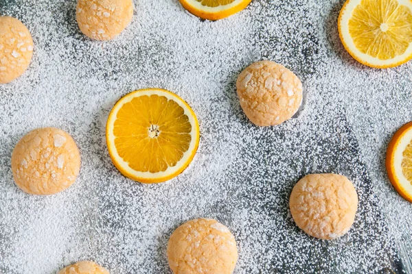 Homemade orange cookies with cracks