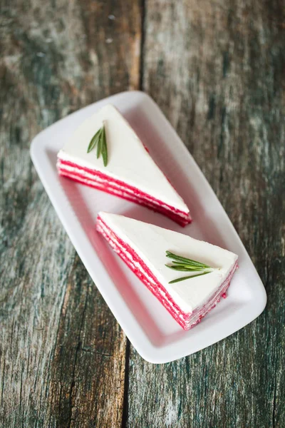 Red velvet cake. Healthy home baking cake without sugar