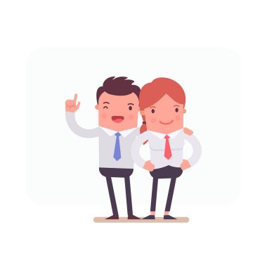 Erkek ve kadın ofis yöneticileri