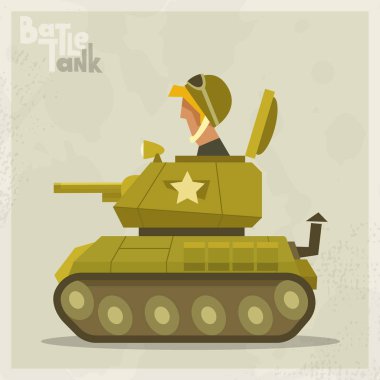 Cartoon flat tank   clipart