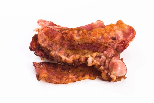 Pişmiş füme domuz pastırması şeritler — Stok fotoğraf