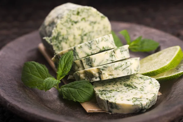 Herbs butter with parsley, lime and mint — Stock Photo, Image