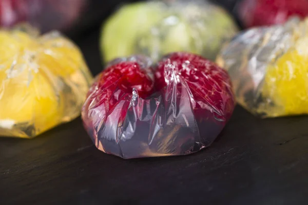 Jello dessert with fruits — Stock Photo, Image