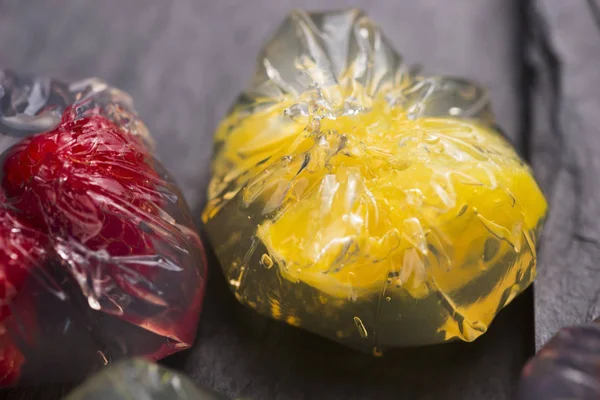 Jello dessert with fruits — Stock Photo, Image