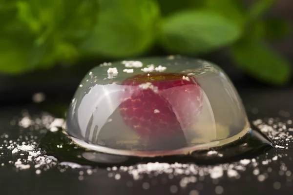 Jello dessert med frukt — Stockfoto