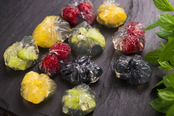 Sobremesa Gelatina Com Frutas — Fotografia de Stock