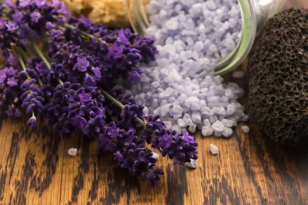 Lavendelbadzout Verse Lavendel — Stockfoto