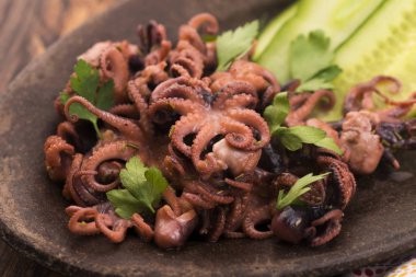 Ahtapot. Yunan mutfağı, yemek.