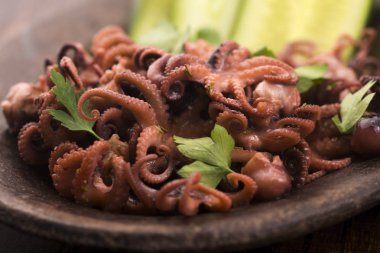 Bebek ahtapot. Yunanca, yemek.