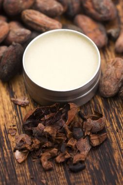 Doğal kakao yağı. Sağlıklı, fasulye.