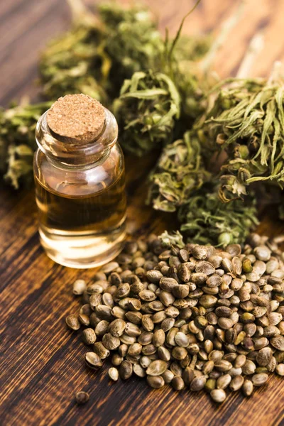 Medische Cannabisolie Met Zaden — Stockfoto