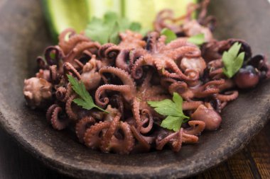 Ahtapot. Yunan mutfağı, yemek.