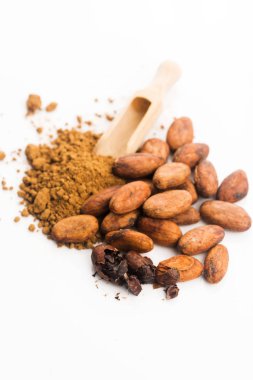 Kakao fasulyesi ve kakao tozu.