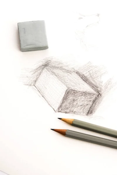 Drawing Artist Pencil Paper — Stock Photo, Image