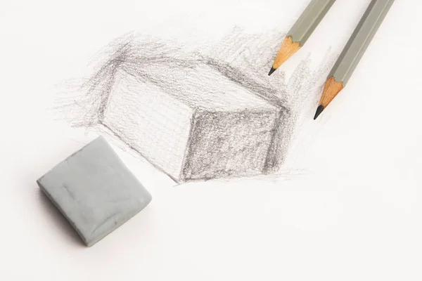 Dessin Artiste Crayon Sur Papier — Photo