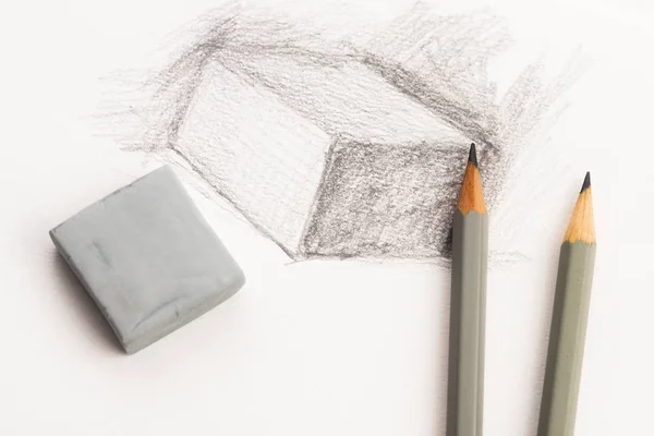 Drawing Artist Pencil Paper — Stock Photo, Image