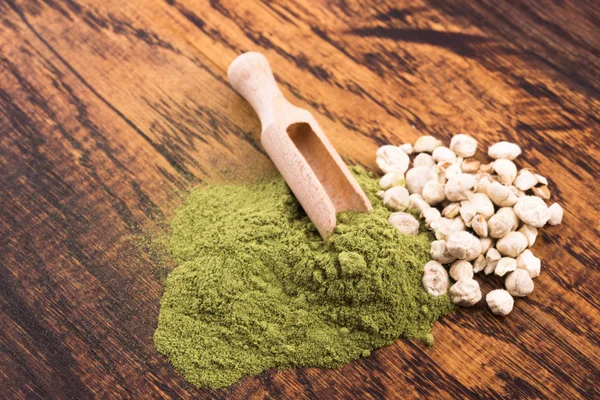 Moringa Bladpulver Och Frön — Stockfoto