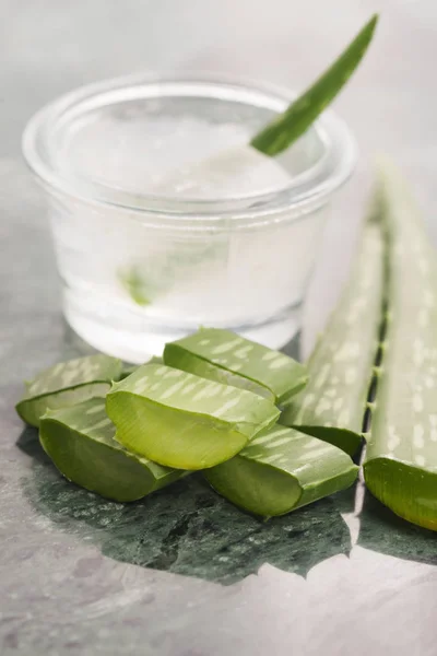 Aloe Vera Juice Fresh Leaves — Stock Photo, Image