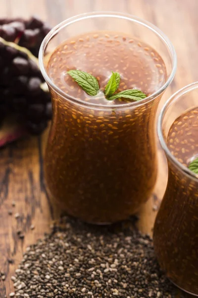 Smoothies Romã Com Sementes Chia — Fotografia de Stock