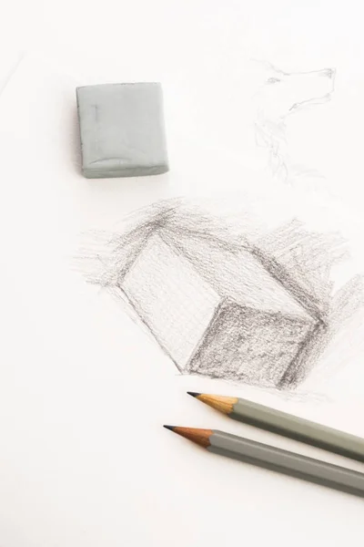 Drawing Artist Pencil Paper — Stock Photo, Image