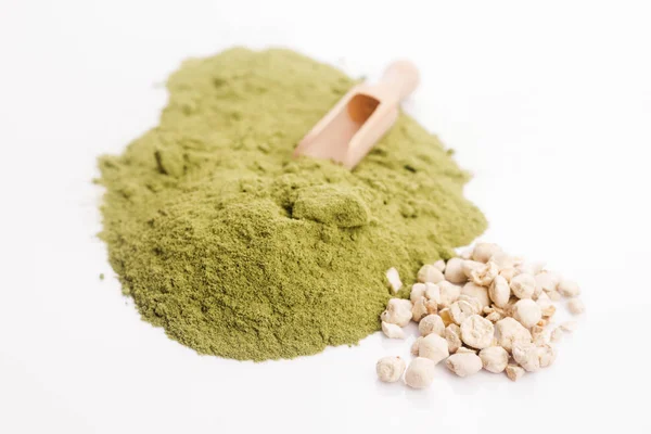 Moringa Bladpulver Och Frön — Stockfoto