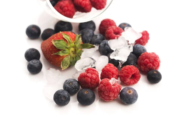 Closeup Shot Frozen Raspberries Blackberries Strawberries — Stock Photo, Image