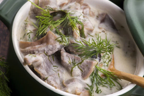 Turkish traditional tripe soup; iskembe corbasi and offal soup — Stock Photo, Image