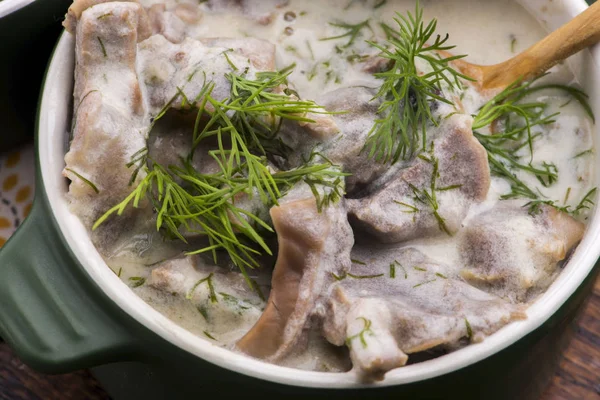 Turkish traditional tripe soup; iskembe corbasi and offal soup — Stock Photo, Image