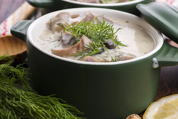 Sopa de tripe tradicional turca; iskembe corbasi e sopa de miudezas — Fotografia de Stock