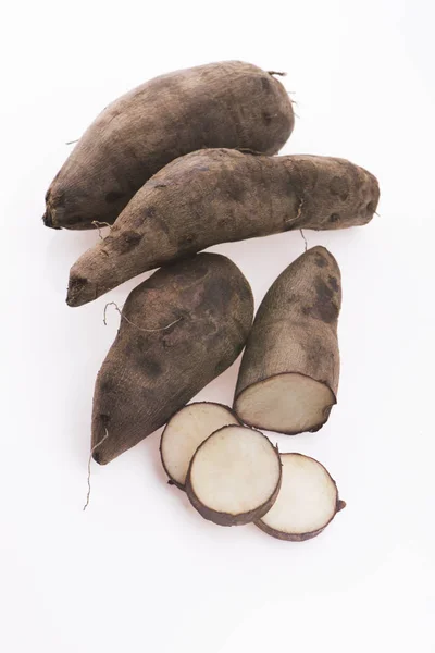 Fresh Yacon roots on white background — Stock Photo, Image