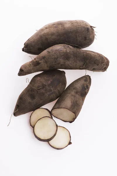 Fresh Yacon roots on white background — Stock Photo, Image