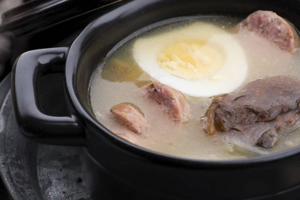 The sour soup made of rye flour — Stock Photo, Image