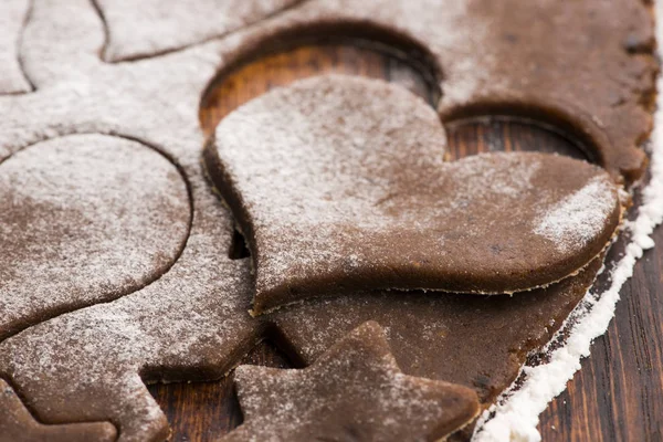 Pieczenie na Boże Narodzenie, zwinięte ciasto z ciasteczkiem — Zdjęcie stockowe