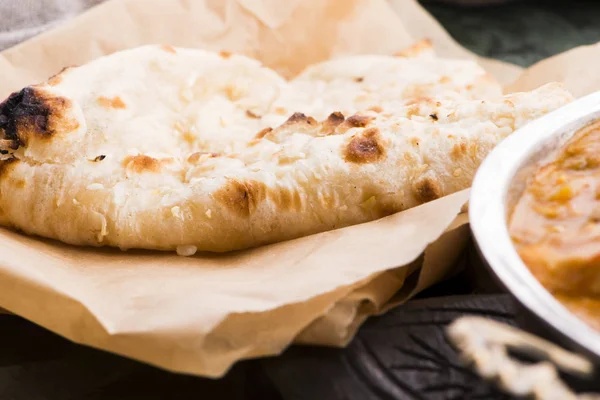 Alho Naan, pão liso indiano — Fotografia de Stock