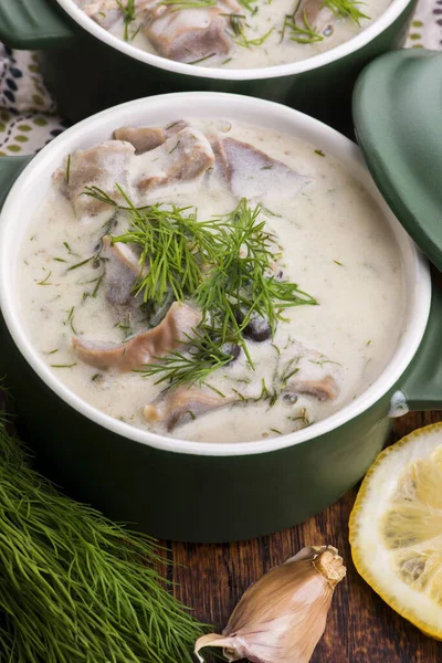 Turkish Traditional Tripe Soup Iskembe Corbasi Offal Soup — Stock Photo, Image