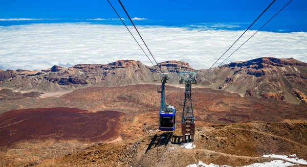 Funicular goes up to the volcano Teide — Stock Photo, Image