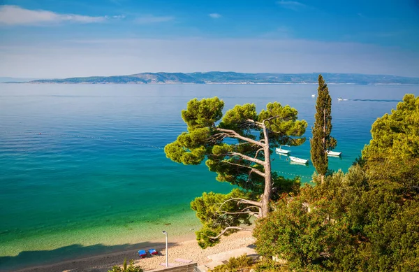 Landskap med Adriatiska havet i Brela — Stockfoto