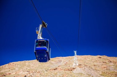 füniküler üzerinde bir teleferik
