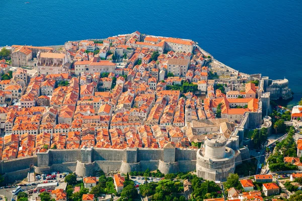 stock image aerial view of Dubrovnik medieval Old town