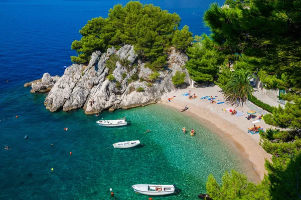 Vista aerea dell'accogliente spiaggia di Podrace — Foto Stock