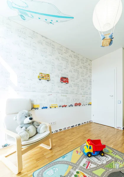 Intérieur Une Chambre Enfant Avec Jouet — Photo