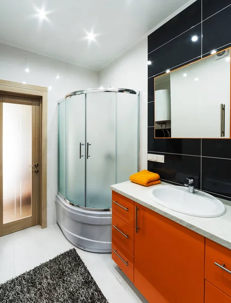 Modern Bathroom White Walls Sink — Stock Photo, Image
