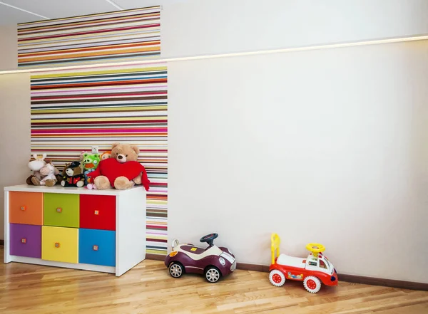 Habitación Para Niños Con Juguetes Coches Juguete —  Fotos de Stock