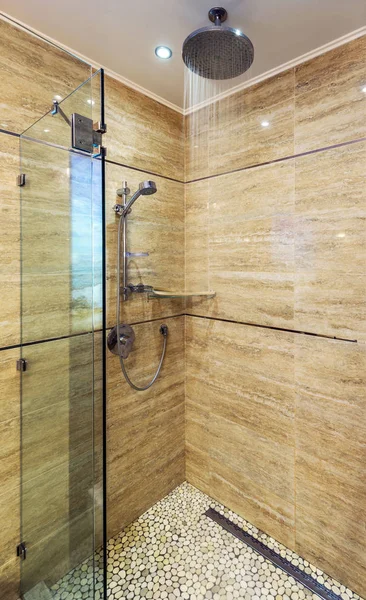 Interno Moderno Bagno Con Doccia — Foto Stock