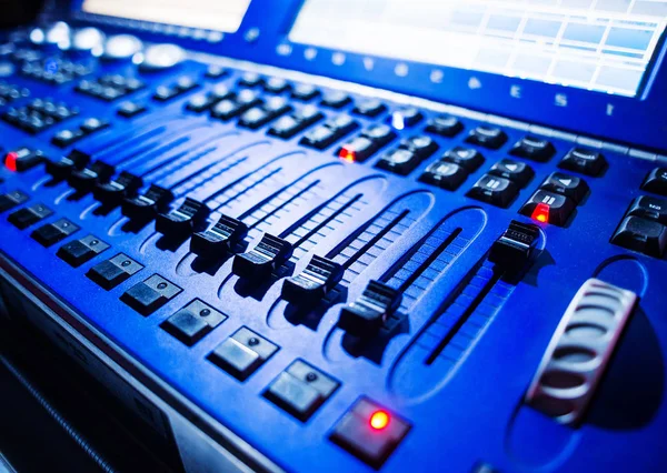 Close Sound Panel Audio Mixer — Stock Photo, Image