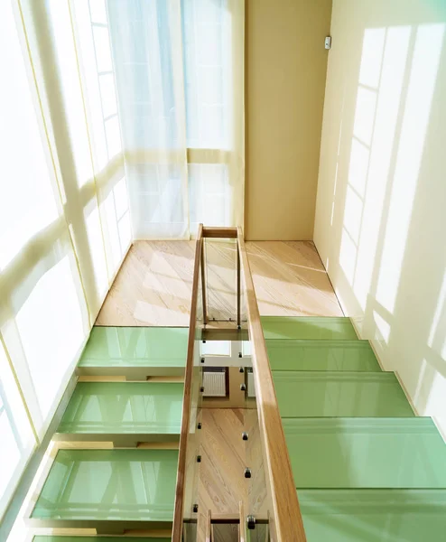 Moderno Interior Oficina Con Escaleras Ventanas —  Fotos de Stock