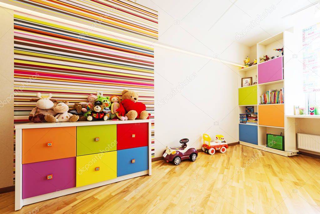 Colorful designed kids room